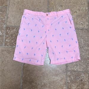 Izod Saltwater Stretch Men’s Size 36 Pink & Blue Flamingos Shorts